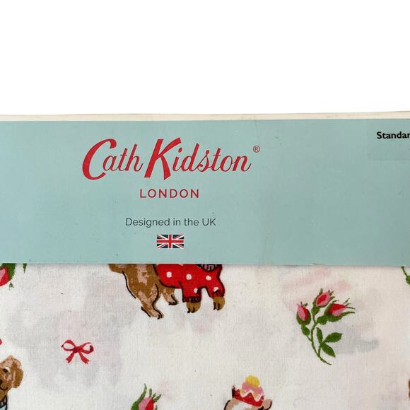 Cath Kidston London Puppy Love Christmas Holiday Standard Pillowcase Set NEW - Picture 3 of 15